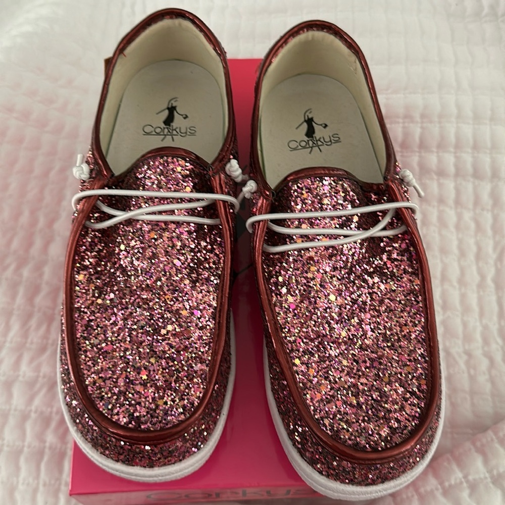 Corkys Kayak Boat Shoe in Mixed Berry Glitter